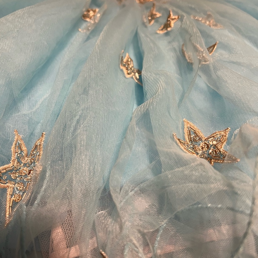 Sherri Hill Ice Blue Strapless Prom Dress with Beaded Star Design Size 4 - Picture 3 of 8